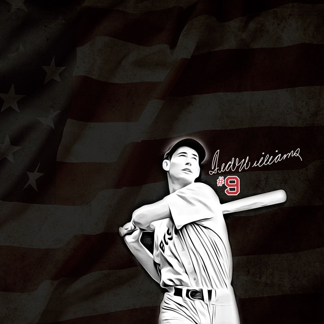 MLB テッド ウイリアムズ / オフィシャルTシャツ Rソックス 背番号9 Boston Red Sox TED WILLIAMS #9 Majestic Player T-Shirt